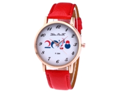 Reloj De Pareja Zhoulianfa De Cuero De Grano Litchi (vermelho)