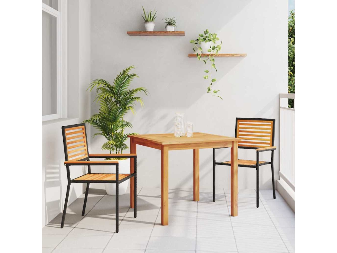 Vidaxl Conjunto De Jantar Para Jardim 3 Unid. Preto