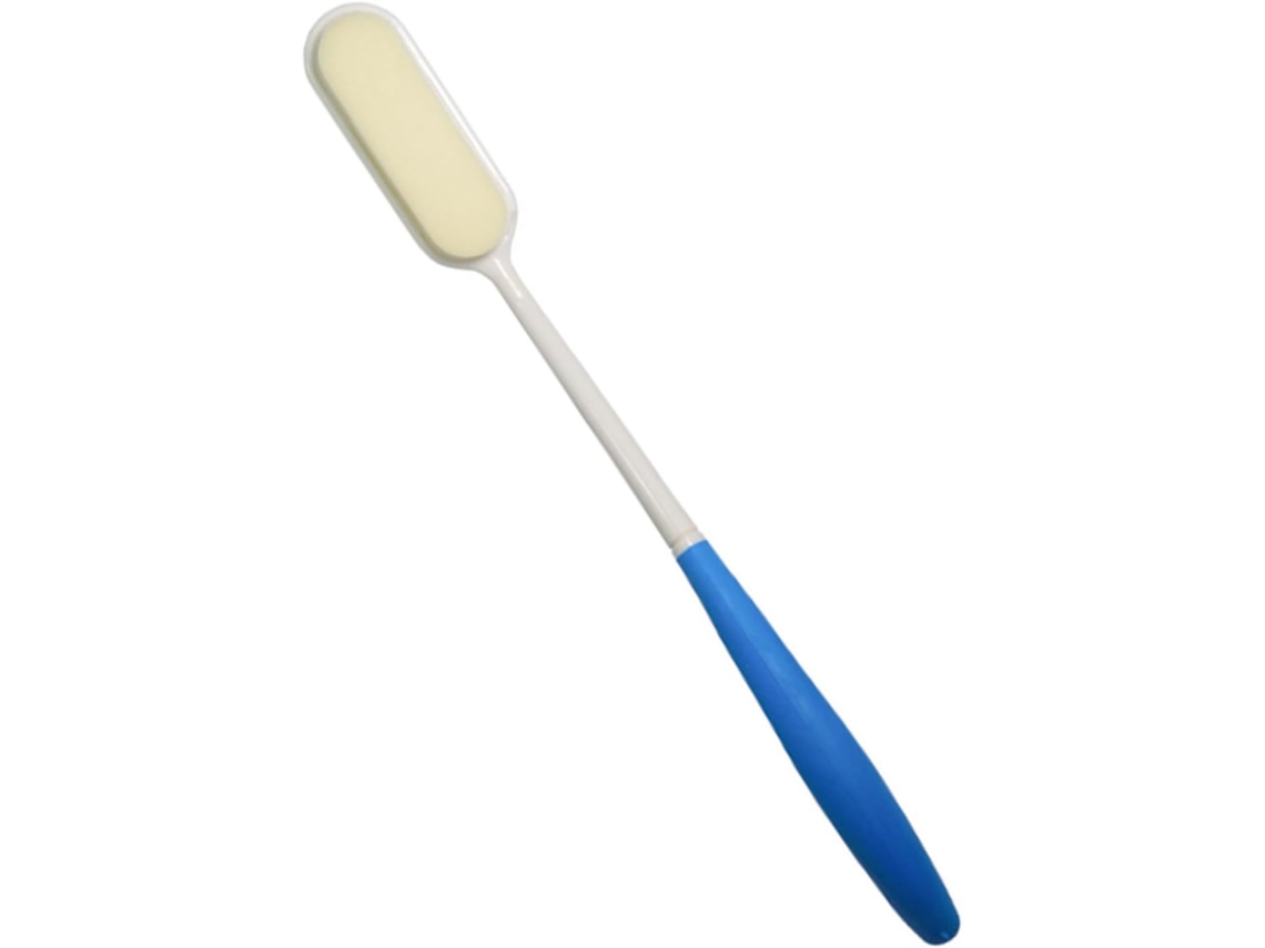 Escova De Banho Happyyami Com Cabo Longo, Azul, Abs E Tpr, Cabo Antiderrapante Para Uma Esfoliação Eficaz Das Costas No