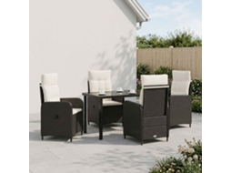 Vidaxl Conjunto De Jantar Para Exterior 5 Unid. Preto E Branco Creme