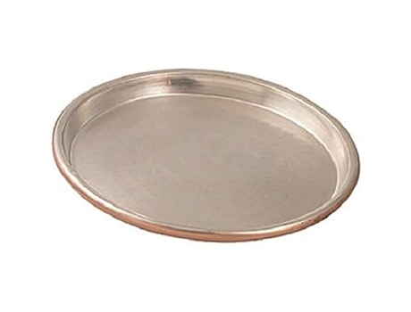 Bandeja de Cobre Estanhado Tonda VIGOR BLINKY 94080 Borda 3 Cm Diâmetro 50 Cm