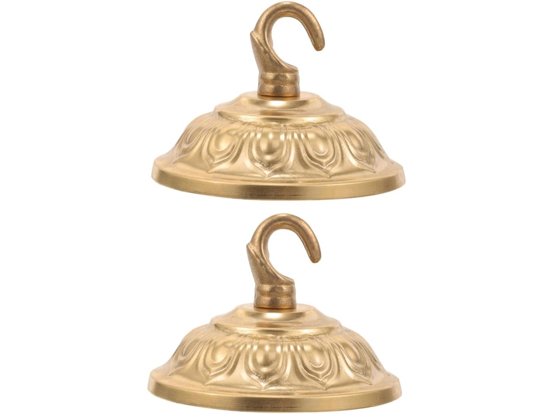 Roseta de Teto Metálica com Gancho de Cobre Maciço e Placa de Cobertura para Pendurar. SFUSHOS