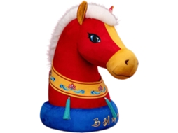 Cavalo Pelúcia, mascote para decoração da Festa da Primavera.