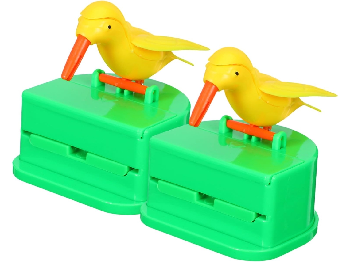 2 Dispensadores Palitos Passarinho Botão Pressão, Automáticos Compactos, para Cozinha/viagem ZYBLSSBB