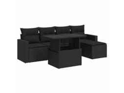 Garden Sofa Set, Garden Sofa Sets Vidaxl Preto Rattan / Vime (n/a)