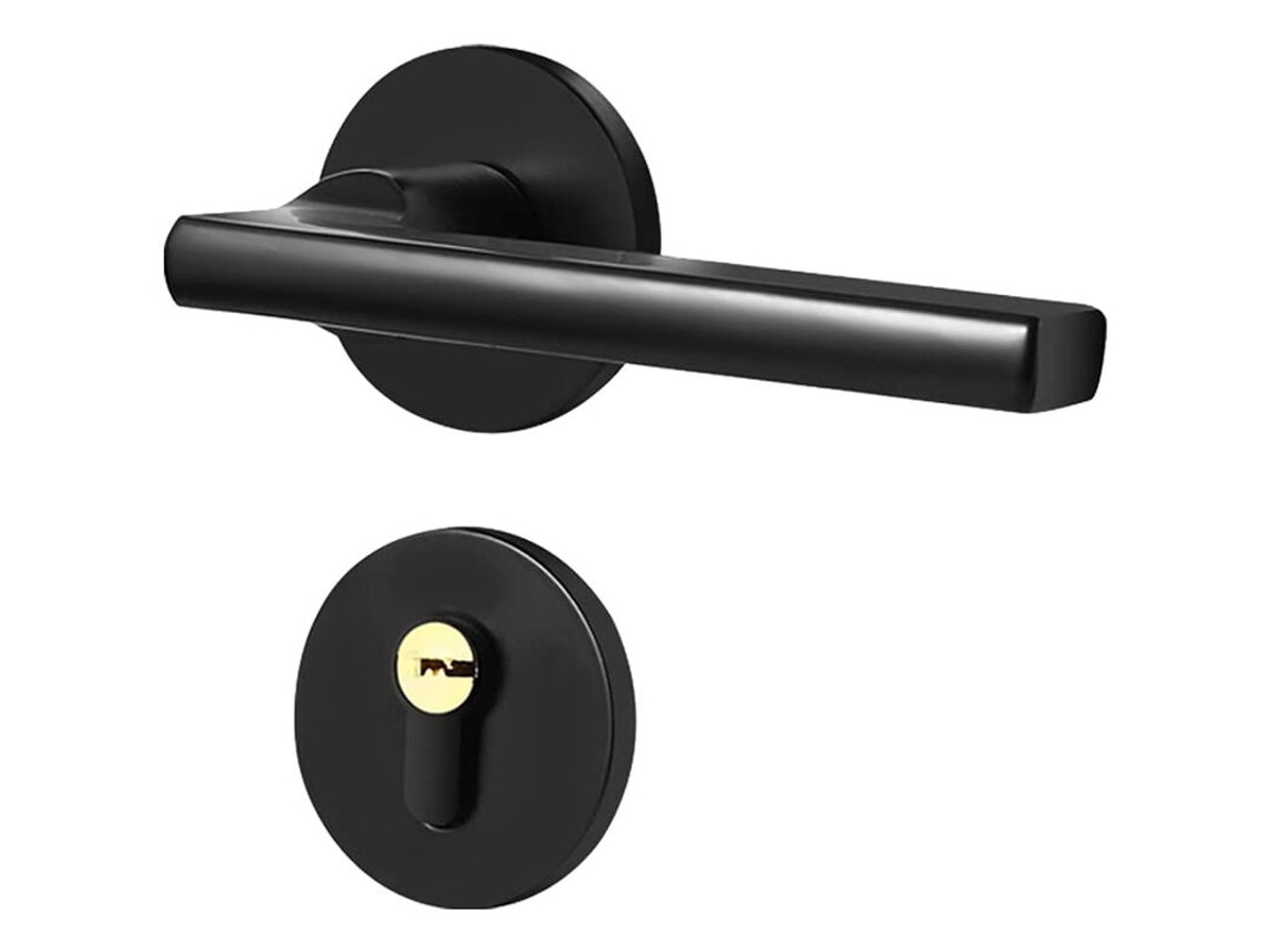 Maçaneta Única para Porta, preta, alumínio, design moderno BRILVIBERA
