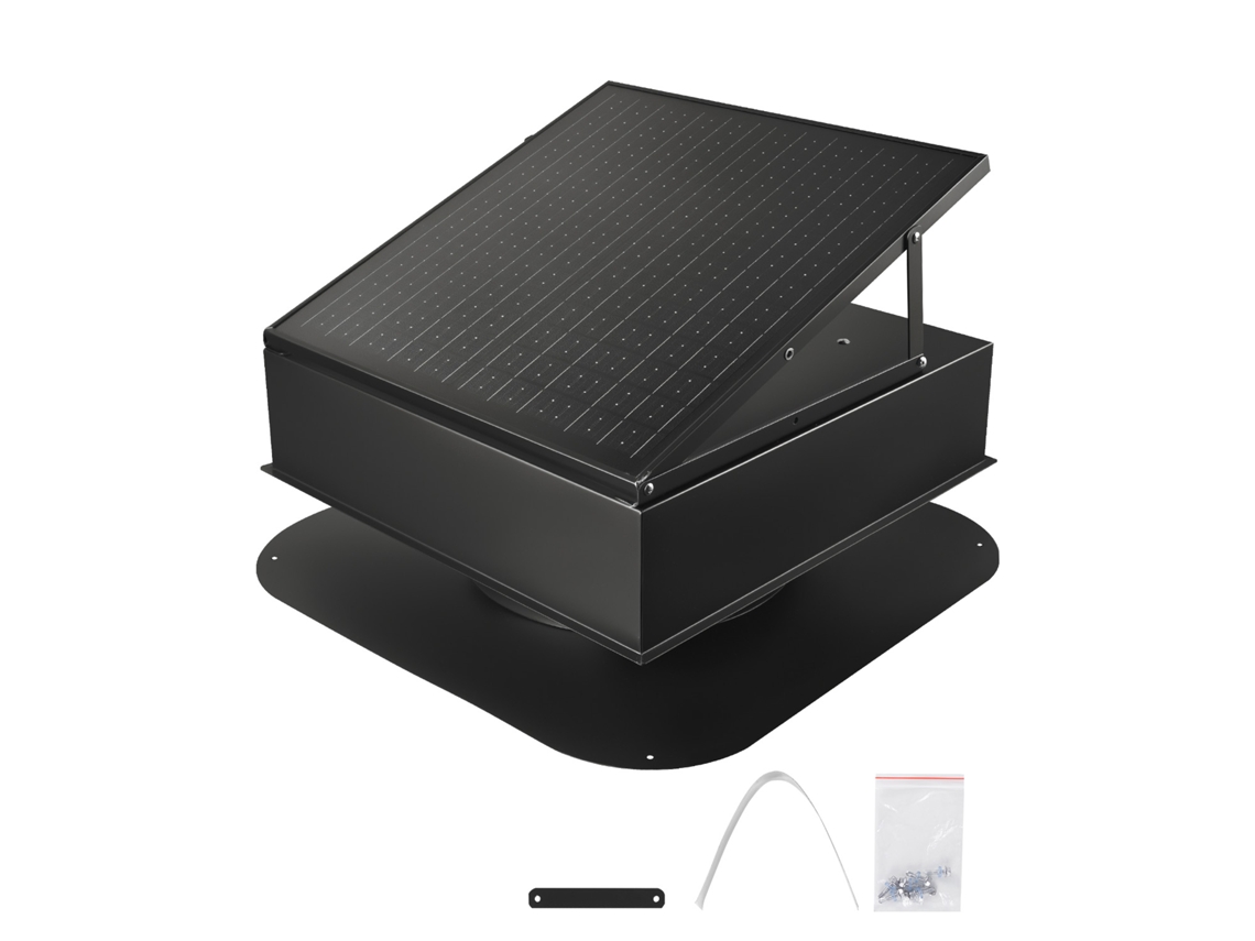 Extrator De Ar Para Sótão Vevor Com Sistema Solar 35 W Motor Sem Escovas