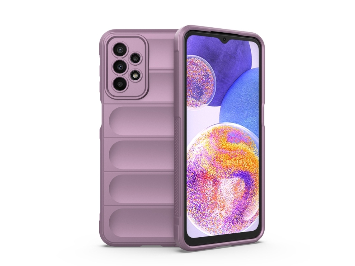 Capa Halinuia Para Samsung Galaxy A23 Magic Shield Tpu Flanela Roxa (proteção Integral, Interior Em Flanela)