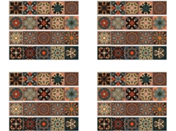Conjunto De 80 Peças De Adesivos Autoadesivos 3d Da Série Marroquina Para Azulejos De Parede, Cozinh Gokoco