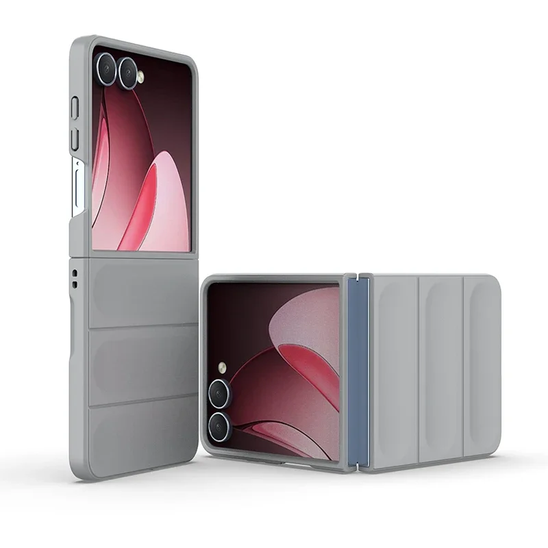 (cinza, Galaxy Z Flip5) Capa Rígida Fosca De Luxo Para Celular, Com Revestimento Macio Espesso E Proteção Contra Impactos.