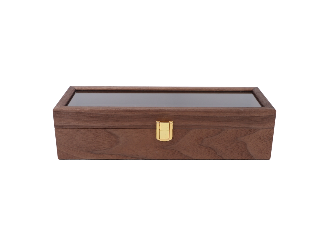 Caixa De Relógio Para Homens E Mulheres, Estojo De Exibição De Relógio Com Tampa De Vidro, Design Vintage, Organizador De Joias Durável Para Uso Em Vi