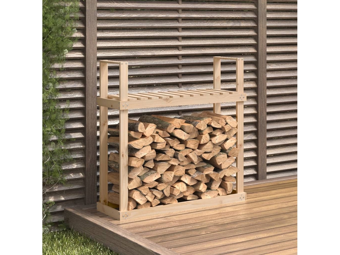 Vidaxl Suporte Para Lenha 110x35x108,5 Cm Madeira De Pinho Maciça