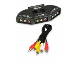 Divisor De Comutador Rca De 3 Vias 3 Em 1 Saída Rca Seletor De Áudio E Vídeo Av Com Cabo Preto*