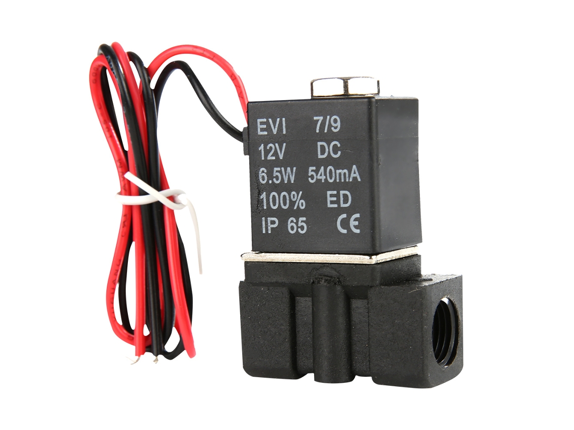 Válvula Solenoide Plástica 1/4" Npt Laxiscreed 2 Vias Nc Dc 12v Para Automação