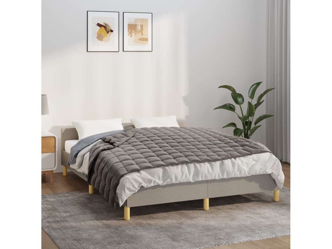 Vidaxl Manta Pesada 7 Kg 152x203 Cm Tecido Cinzento