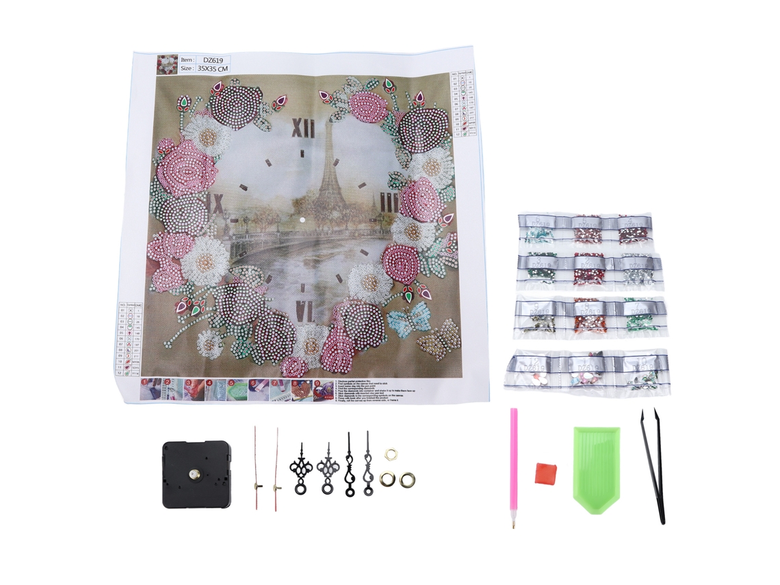 Kit Para Pintura De Piedras Strass Diy Relojes Forma Especial Pintura De Cristal Bordado Manual Decoración Hogar