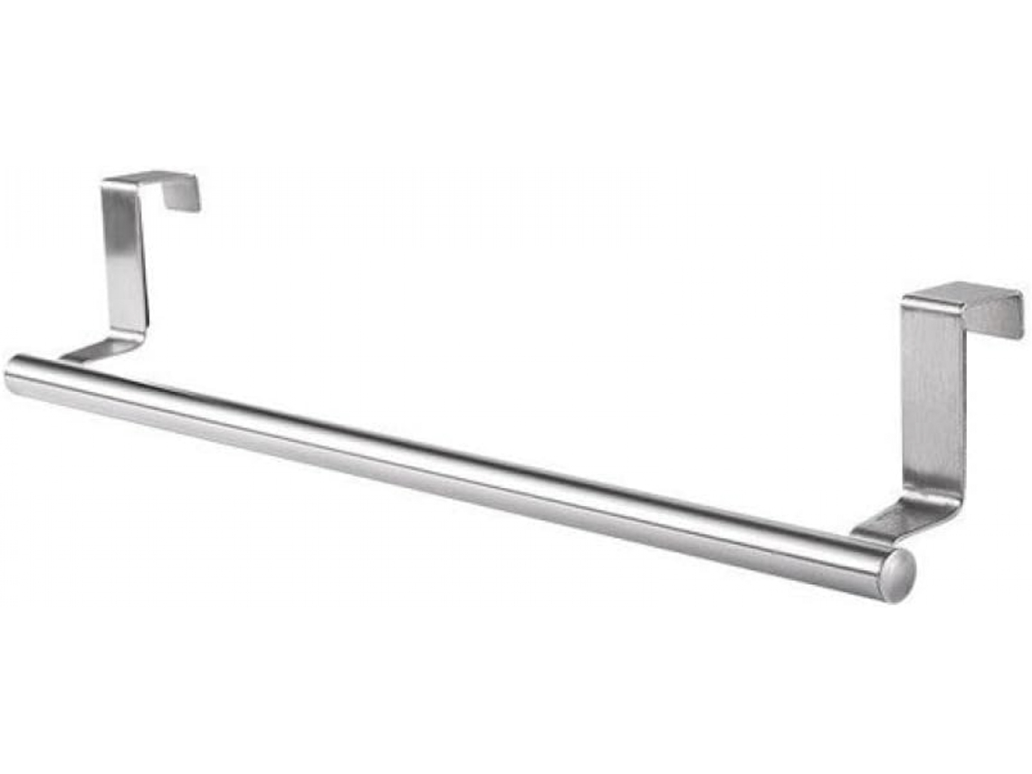Suporte de Aço Inoxidável para Toalhas Cozinha, para Pendurar, Sem Necessidade de Furar, 36 Cm de Comprimento BRILVIBERA (prateado)