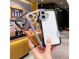 Capa Híbrida De Pctpu Wolmtt Para Iphone 16 Com Bordas Emendadas Em Duas Cores
