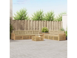 Vidaxl Conjunto De Sofás Para Exterior 8 Unid. Branco E Bege