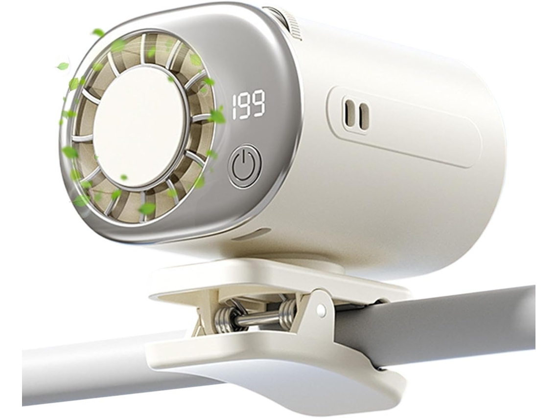 Ventilador Portátil Recarregável Via Usb Com Clipe, 3 Velocidades,