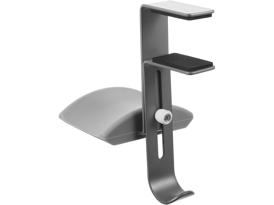 Suporte Casque Audio Alliage Alumínio Com Crochê Silicone Extensível Para Proteção Bureau Antidérapante