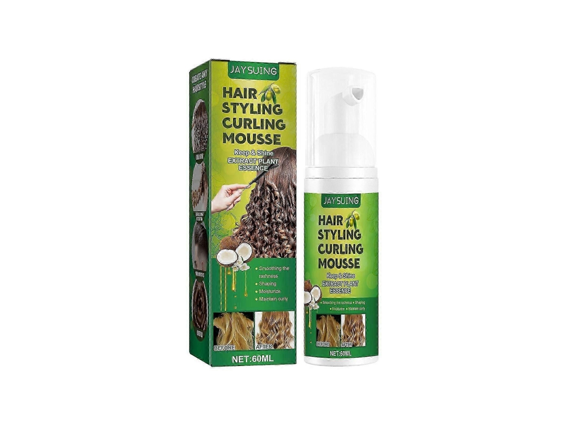 Adequado para o Mousse Modelador Jaysuing Fluffy Curl, Espuma Hidratante Antifrizz Cabelos Cacheados. GOKOCO