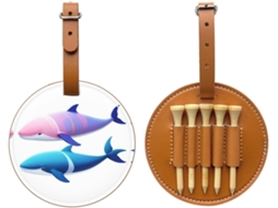 Bolsa para Tees de Golfe com Estampa de Baleia Náutica, Preta Fácil de Transportar e Mais Eficiente para Jog