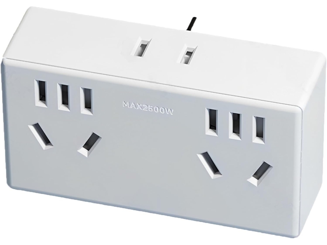 Adaptador De Parede Tep 5 Em 1, Expansor Tomada Tipo I, 10 A, 2500 W,