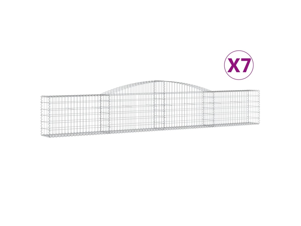 Gabion Basket, Gabion Baskets Vidaxl Prateado Ferro (400 X 30 X 60/80 Cm)