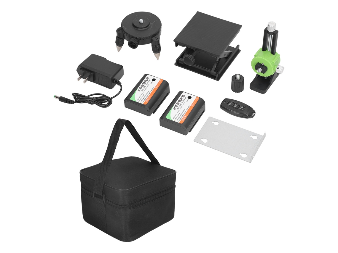 Nível A Laser 8 Linhas 3x360 Graus Feixe Verde Auto-nivelante 3d Super Brilhante Nivelador