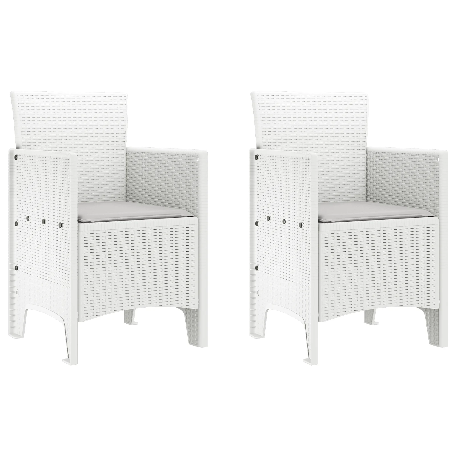 Conjunto 2 Cadeira Moderna Vidaxl Branco Polipropileno (53 X 49 X 85 Cm)