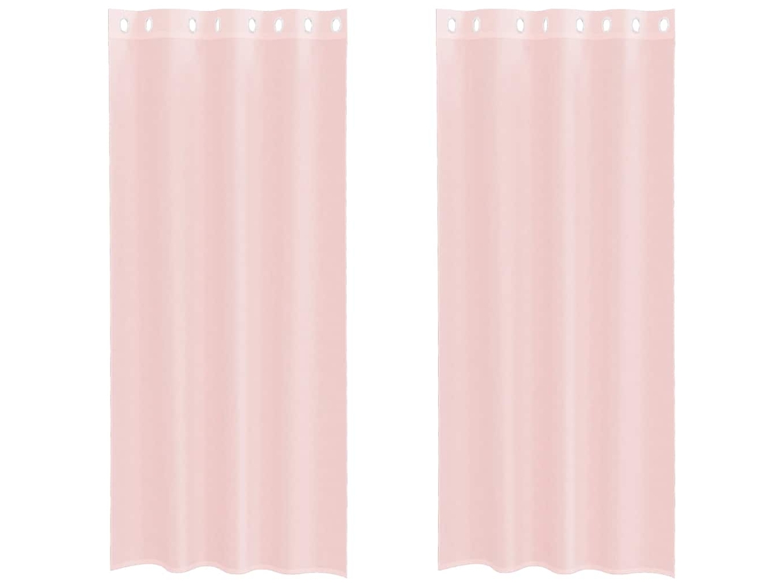 Maison Exclusive - Cortinas De Voile Com Ilhós 2 Pcs Rosa-claro 140x245 Cm