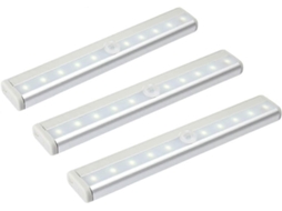 Lurelia, Luz Noturna Led, 0.5w, Sensor Pir, Pilhas Aaa, Magnética, Autoadesiva, Auto, Branco, Pack 10, Armário, Guarda-roupa