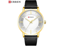 Relógio Unissex com Mostrador Grande, Modelo Simples de Quartzo com Pulseira de Couro. MDUG