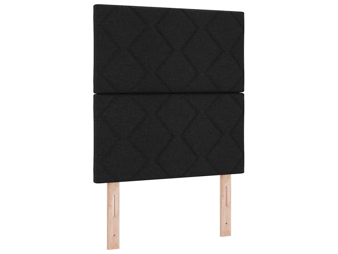Cama De Solteiro | Camas Para Quarto | Cama Box Com Colchão Com Led Preto 80 X 200 Cm Tecido