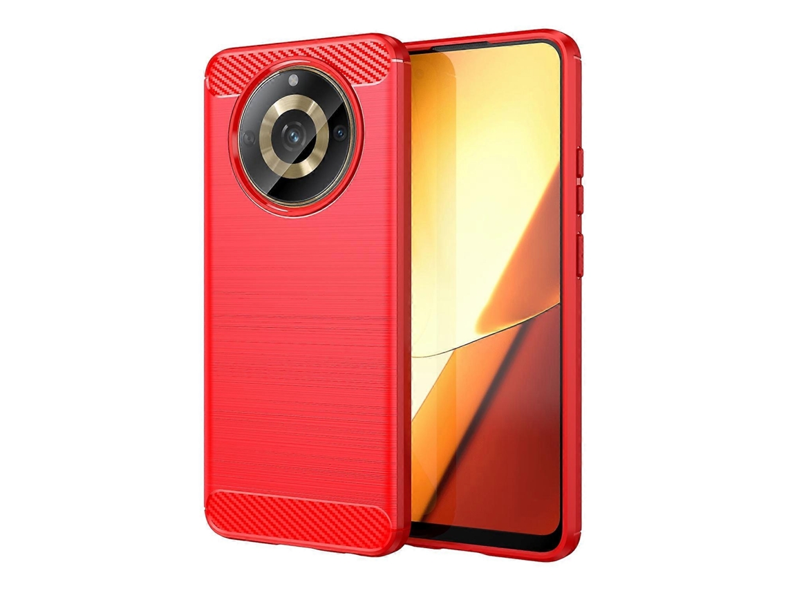 Capa De Celular Tpu Com Textura Escovada De Fibra De Carbono