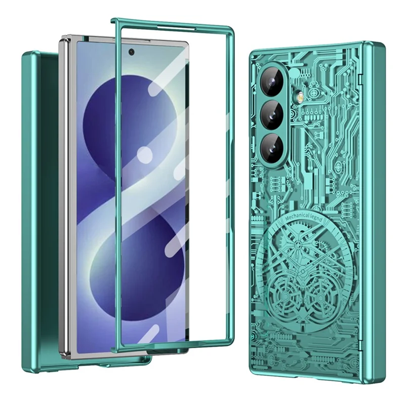 Capa Eifson Para Samsung Galaxy Z Fold8 Ultra, Em Pc Mecânico Com Película Protetora De Tela - Compatível - Verde