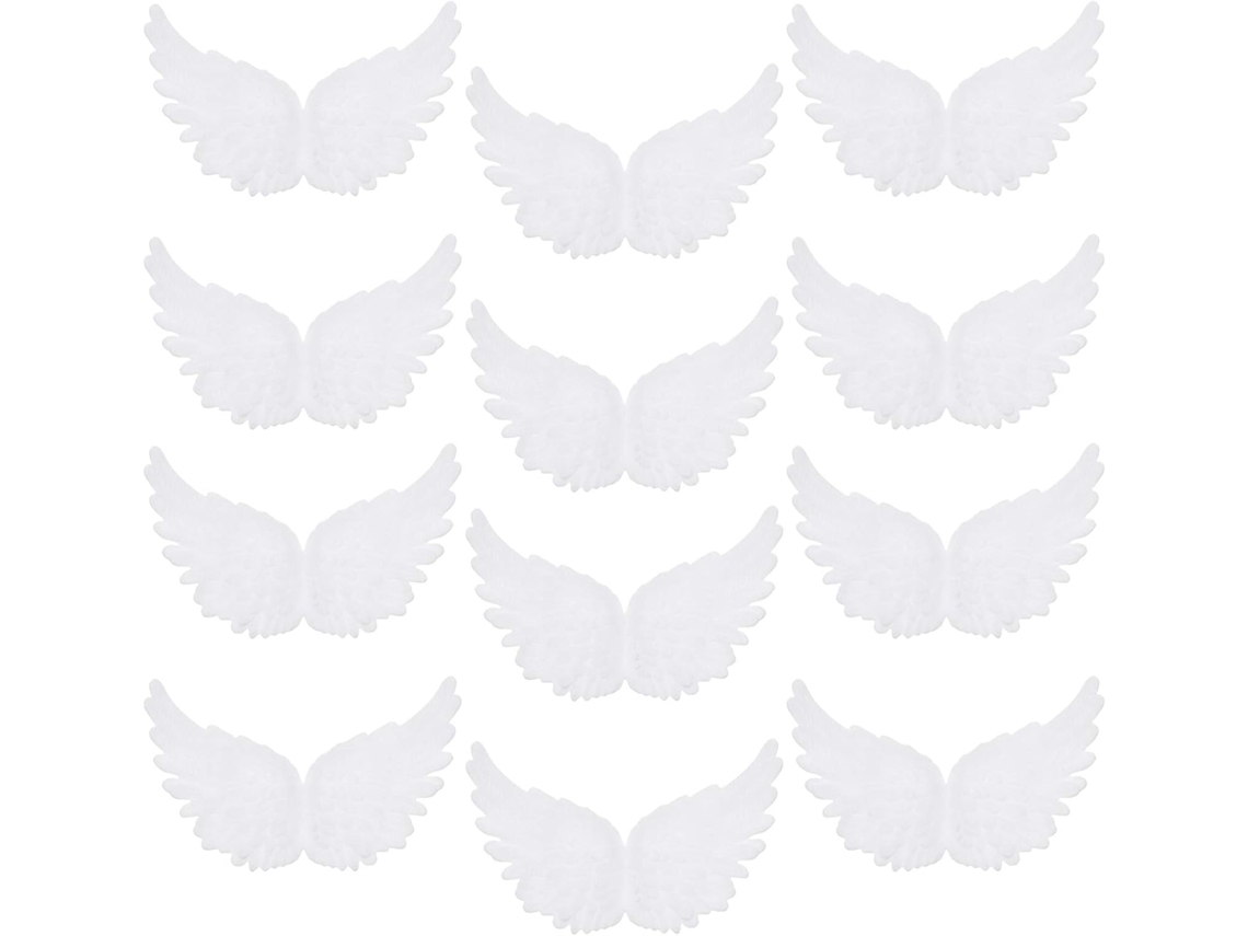 Acessórios de asas em plástico para decoração, conjunto de 12 peças, para projetos DIY de móveis, decoração DIY, etc.