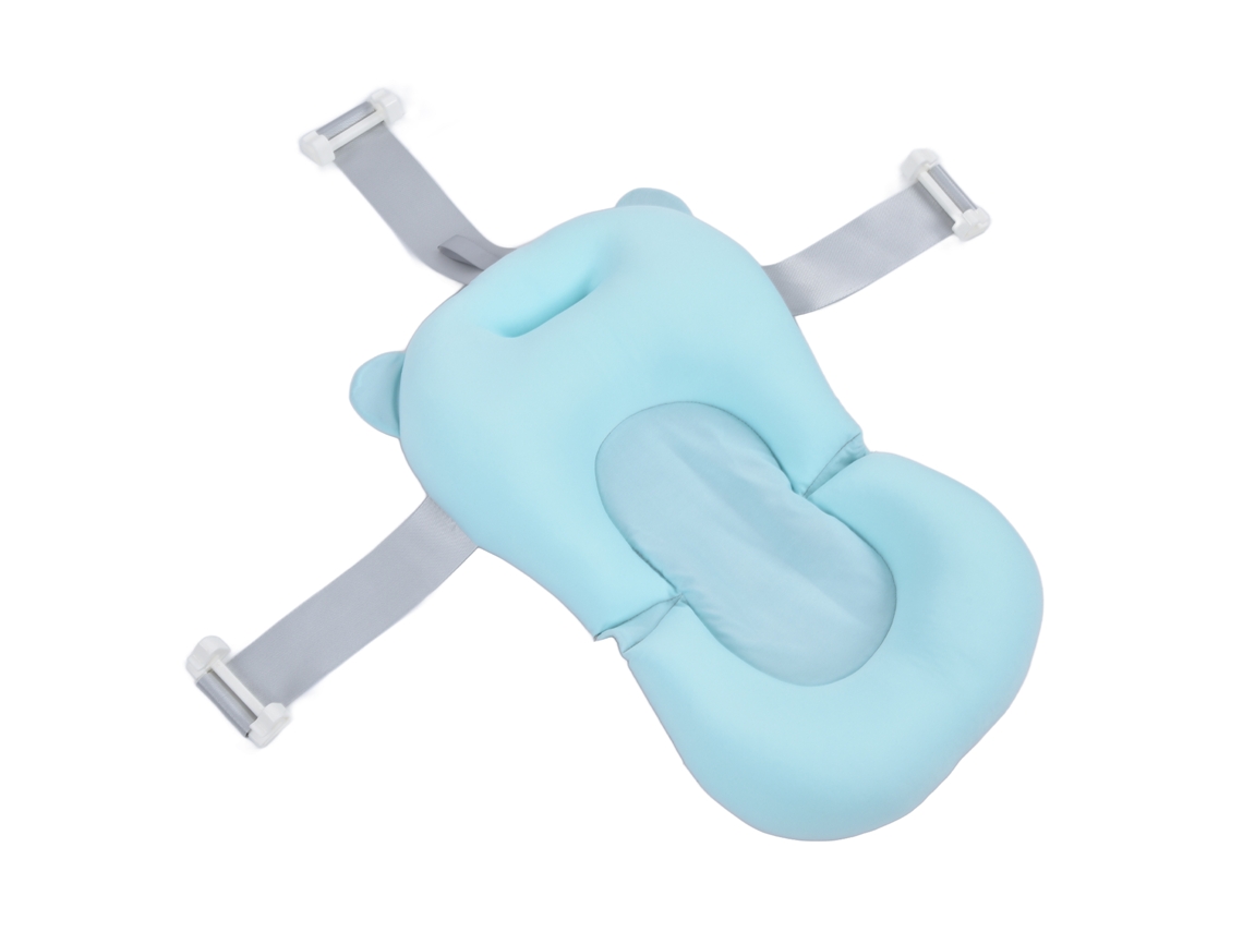 2026 almohadilla Baño Bebé Talla Adecuada Drenaje Rápido Suave Con Hebilla Protectora Cabeza Azul Claro