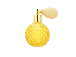 Perfume Garrafa Vidro Amarela Recarregável Com Atomizador Fashion