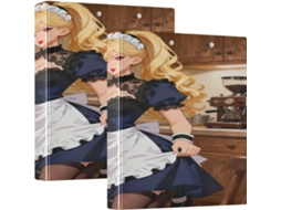 Adesivo Sexy Maid School 1 2-polegadas, 3 anéis com camada de bolsa, pacote com 1 2 unidades, camada rígida, material de