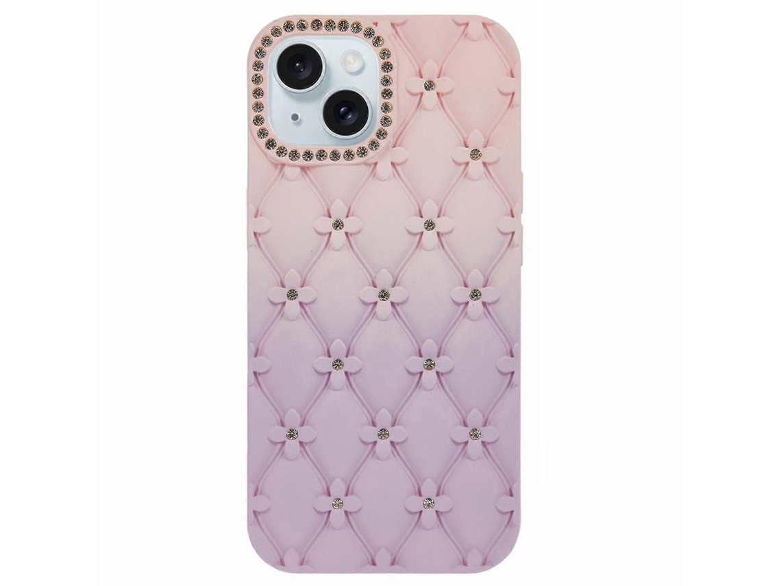 Capa Para Iphone 14 Com Decoração Em Strass E Capa De Tpu Emborrachada