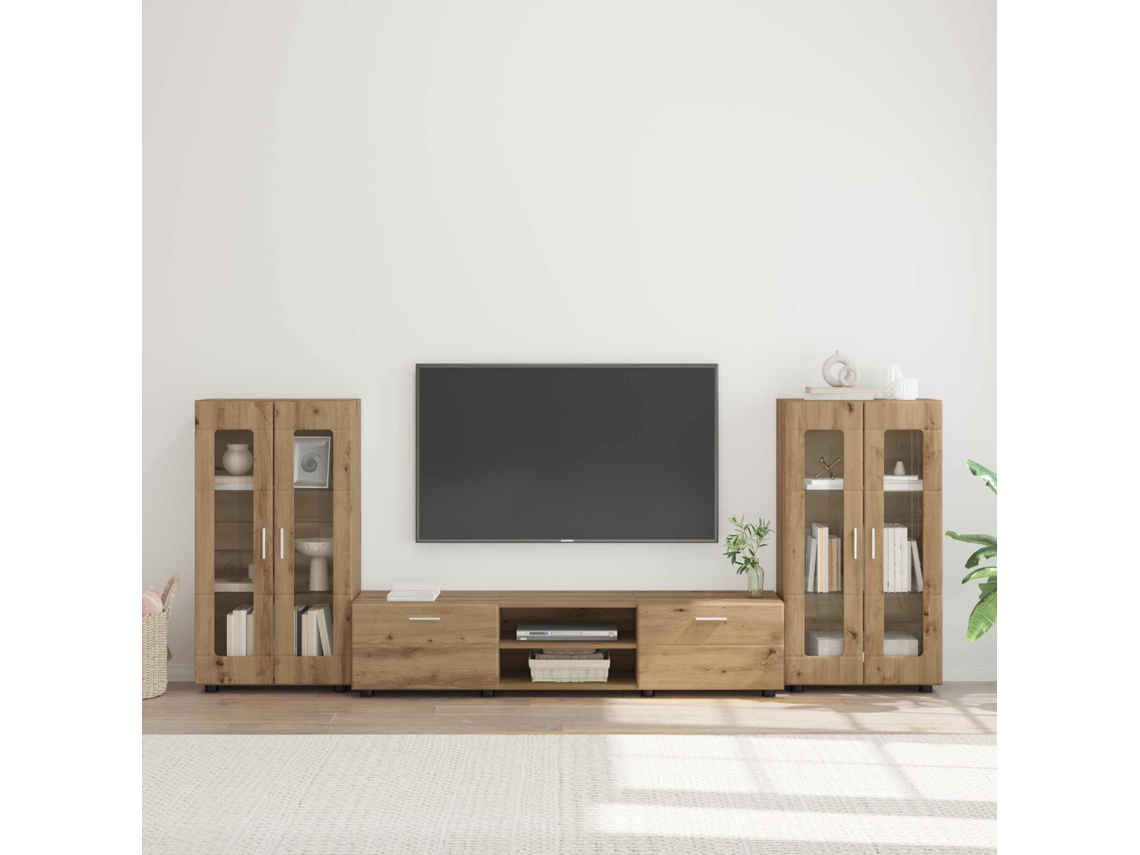 Vidaxl Conjunto De Móvel De Tv Florin 3 Unid. Carvalho Artesanal