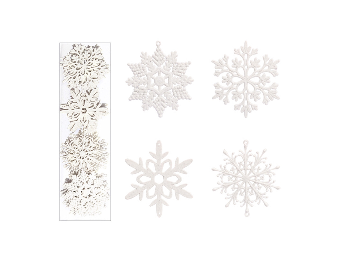Laxiscreed Conjunto De 40 Flocos De Neve Com Glitter De 10cm Para Decorações De Natal E Árvores