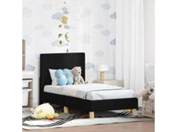 Vidaxl Estrutura De Cama Para Criança Com Cabeceira Preto 70 X 140 Cm