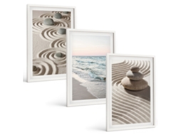 Conjunto De Pinturas Ondas, Areia, Água, Pedras, Praia Espelharte (3 Peças 40x60 Cm)