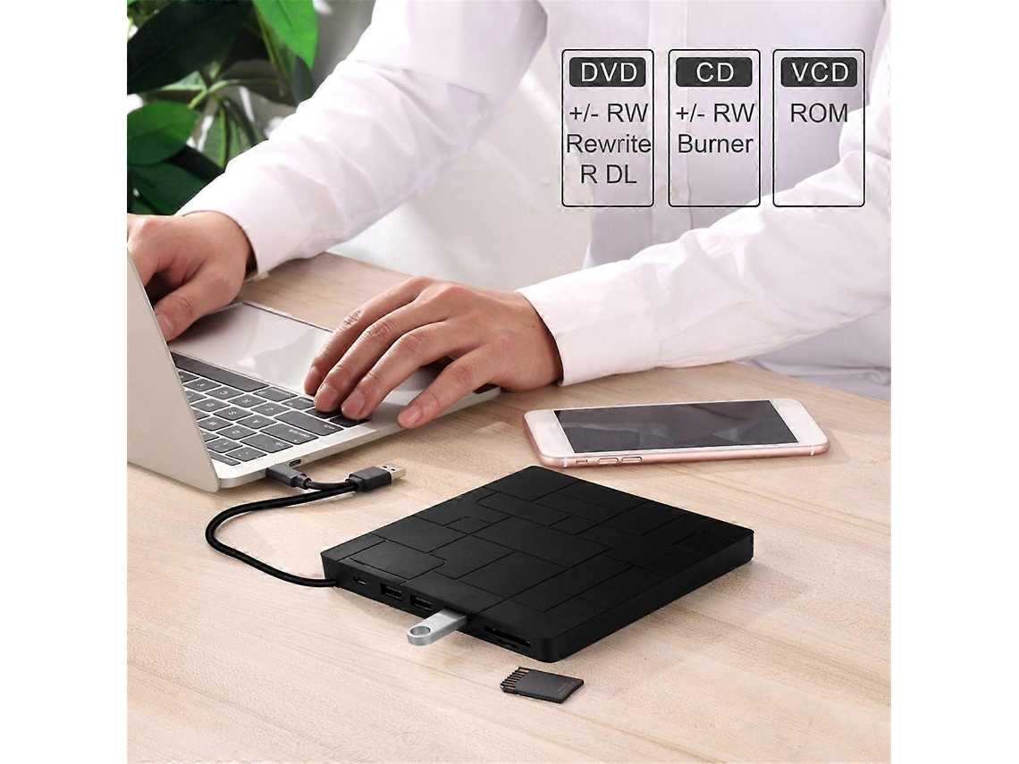 Gravador Multifuncional Drive Óptico Computador Usb Móvel Externo Slowmoose