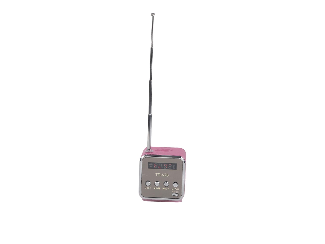 Mini Caixa De Som Portátil Com Design Moderno, Rádio Fm, Suporta Cartão Tf E U Disk Rosa Olysi Shop