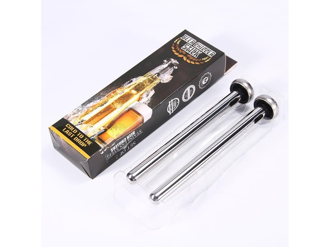 Kit De Presente Para Cerveja Com 2 Peças: Resfriador De Cerveja Em Aço Inoxidável Para Garrafas, Mantém As Bebidas Geladas, Para Homens E Pais