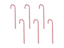 Pack de 4 Conjuntos de Crochetes de Natal Candy Cane Vermelho e Branco com 6 Peças LAXISCREED